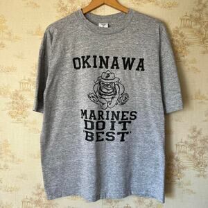 Vintage 90s USMC Okinawa Marines T-Shirt | Single Stitch Devil Dog | Size Large